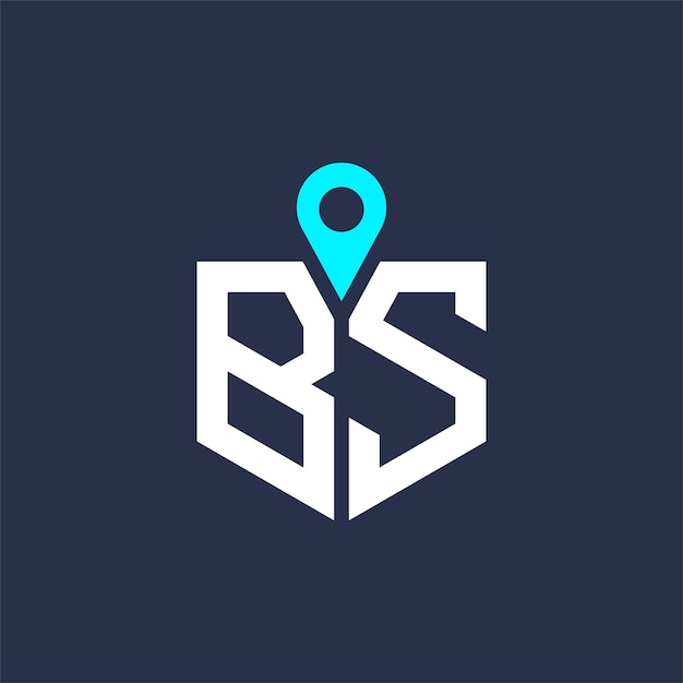 Diseño de logotipo de ubicación para reclutamiento y navegación Letra icono vectorial del logotipo de BS