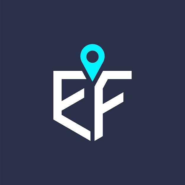Diseño del logotipo de la ubicación para el reclutamiento y la navegación Letra Icono vectorial del logotipo EF