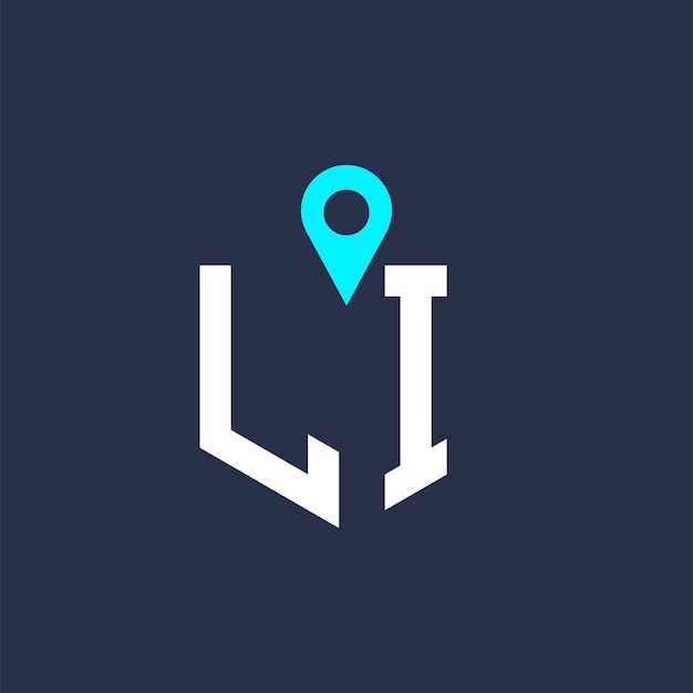 Diseño del logotipo de la ubicación para el reclutamiento y la navegación Letra Icono vectorial del logotipo LI