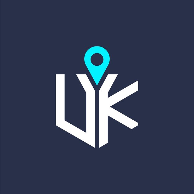 Diseño de logotipo de ubicación del Reino Unido para reclutamiento y navegación Carta Icono vectorial del logotipo del Reino Unido