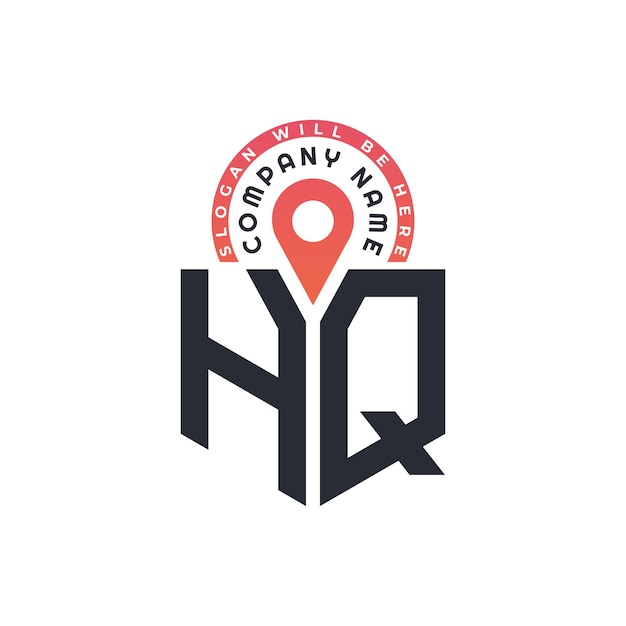 Diseño del logotipo de la ubicación de la sede para el reclutamiento de recursos humanos y la carta de navegación Logotipo de la sede con icono de ubicación para negocios y tecnología