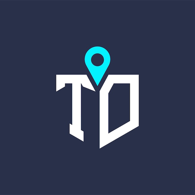 Diseño del logotipo de la ubicación de TD para el reclutamiento y la navegación Letra Icono vectorial del logotipo TD