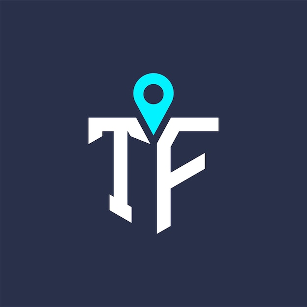 Diseño del logotipo de la ubicación TF para el reclutamiento y la navegación Letra Ícono vectorial del logotipo TF