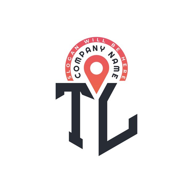 Diseño de logotipo de ubicación TL para reclutamiento de recursos humanos y navegación Letra Logotipo TL con icono de ubicación para negocios y tecnología
