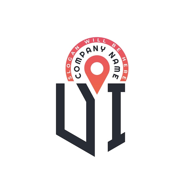 Diseño de logotipo de ubicación de UI para reclutamiento de recursos humanos y navegación Carta Logotipo de UI con icono de ubicación para negocios y tecnología