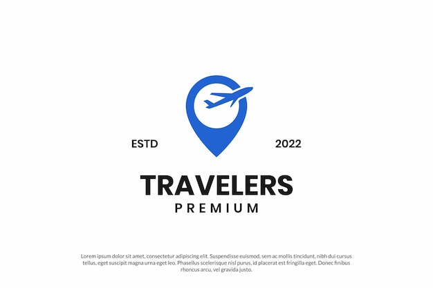 Diseño de logotipo de ubicación de viaje