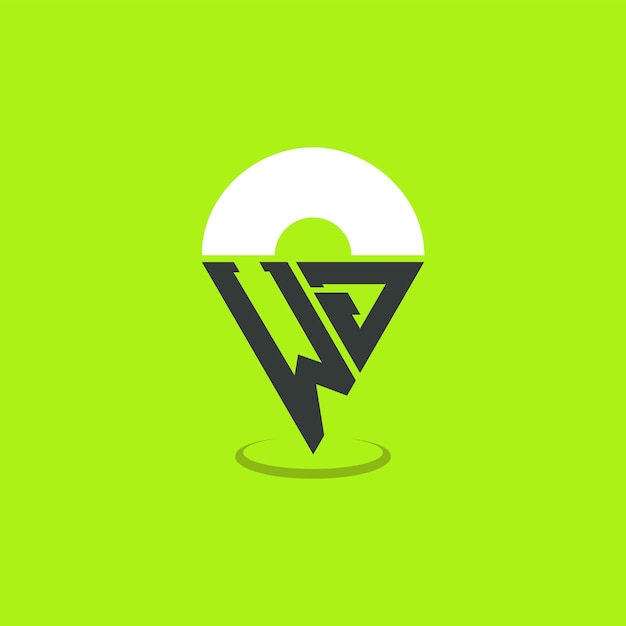 Diseño de logotipo de ubicación de WJ Iniciales modernas Logotipo WJ Pinpoint para aplicaciones de mapas de navegación y negocios basados en la ubicación