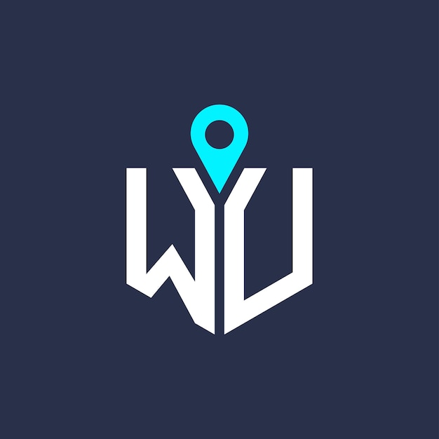 Diseño del logotipo de la ubicación de WU para el reclutamiento y la navegación