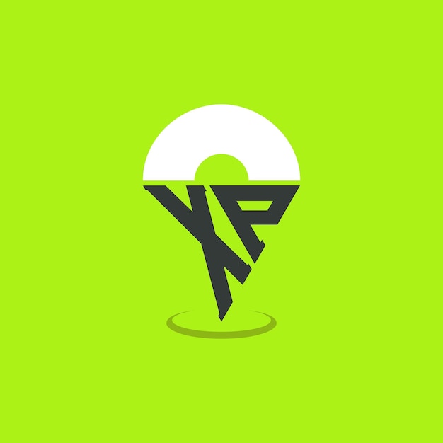 Diseño del logotipo de ubicación de XP Iniciales modernas Logotipo de XP Pinpoint para aplicaciones de mapas de navegación y negocios basados en la ubicación