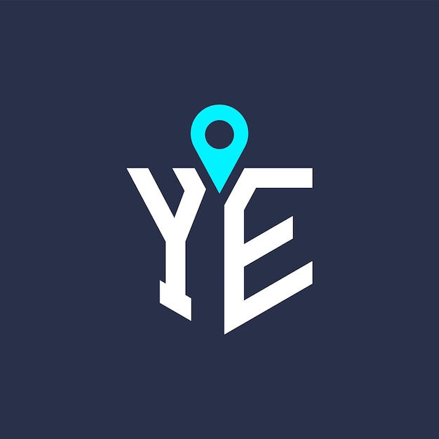 Diseño del logotipo de ubicación de YE para reclutamiento y navegación Letra Icono vectorial del logotipo YE