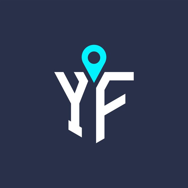 Diseño del logotipo de la ubicación de YF para el reclutamiento y la navegación Letra Icono vectorial del logotipo YF