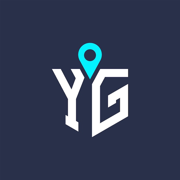 Diseño del logotipo de la ubicación de YG para el reclutamiento y la navegación Letra Icono vectorial del logotipo YG