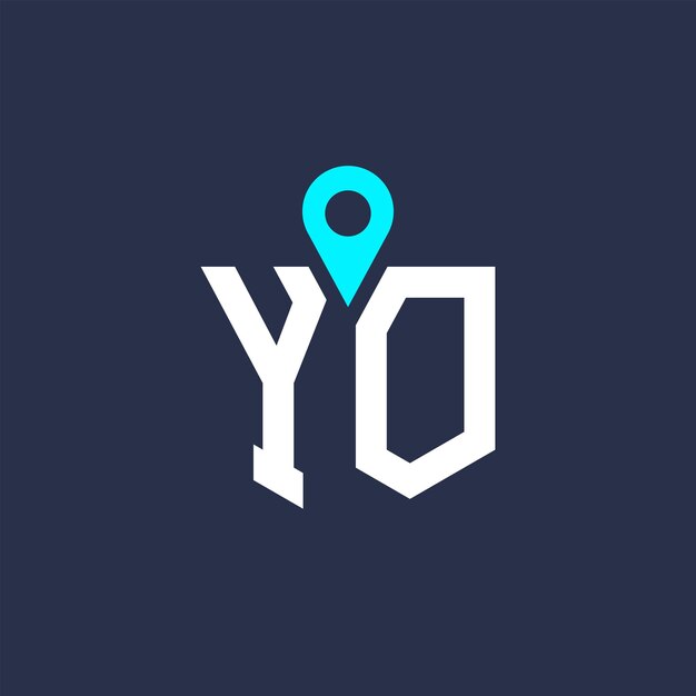Diseño del logotipo de ubicación de YO para reclutamiento y navegación Letra Icono vectorial del logotipo YO
