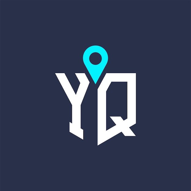 Diseño del logotipo de la ubicación de YQ para el reclutamiento y la navegación Letra Icono vectorial del logotipo YQ