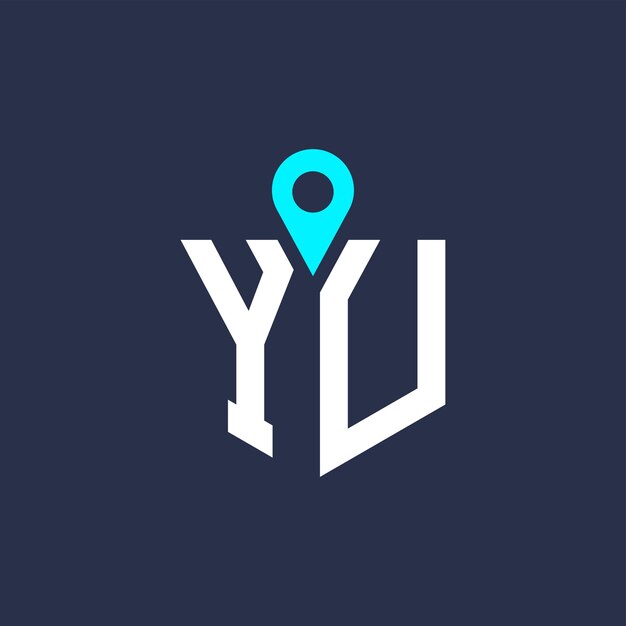 Diseño del logotipo de la ubicación de YU para reclutamiento y navegación Icon de vector del logotipo YU