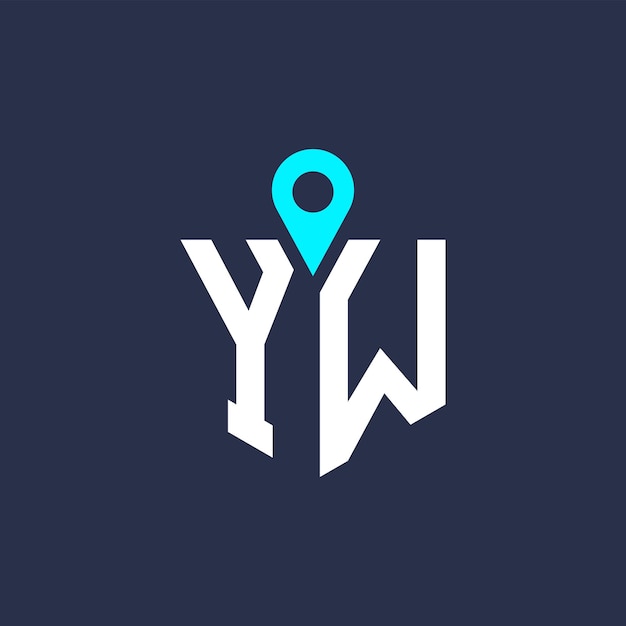 Diseño del logotipo de la ubicación de YW para el reclutamiento y la navegación Letra Icono vectorial del logotipo YW