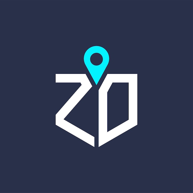 Diseño del logotipo de ubicación de ZD para reclutamiento y navegación Letra Icono vectorial del logotipo ZD