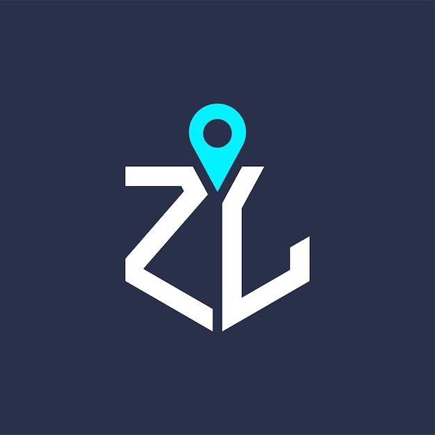 Diseño del logotipo de la ubicación de ZL para el reclutamiento y la navegación Letra Icono vectorial del logotipo ZL