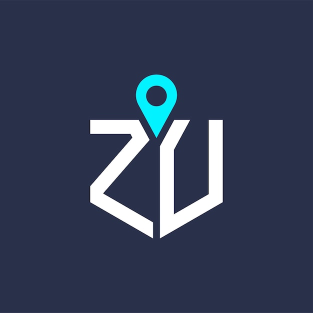 Diseño del logotipo de la ubicación de ZU para el reclutamiento y la navegación