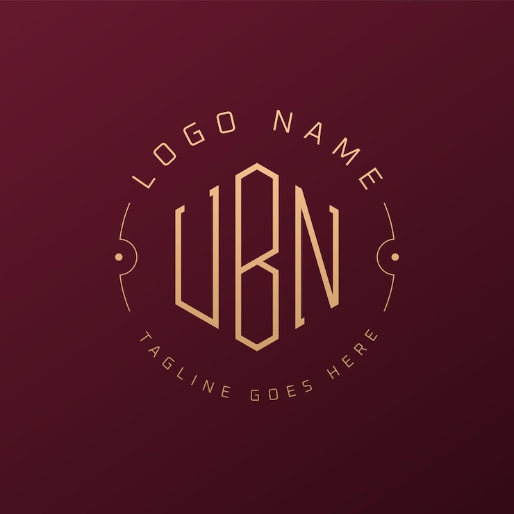 Vector diseño de logotipo de ubn de lujo letra elegante ubn monograma logotipo minimalista poligono plantilla de diseño de logotipo ubn