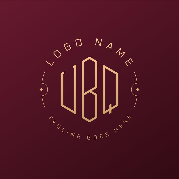Vector diseño de logotipo de ubq de lujo letra elegante monograma de ubq logotipo minimalista poligono estampa de diseño de logotipo ubq