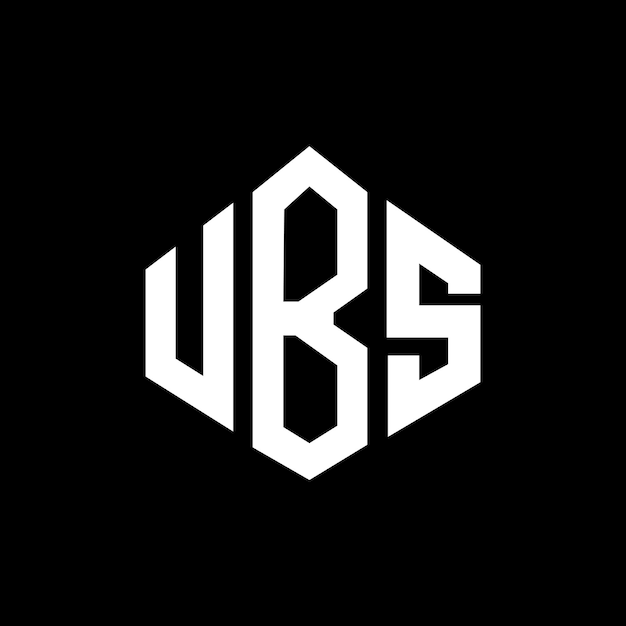 Diseño del logotipo de UBS con letras en forma de polígono, polígono y cubo, diseño del logotipo en forma de hexágono, plantilla de logotipo vectorial, colores blanco y negro, monograma de UBS, logotipo de negocios y bienes raíces.