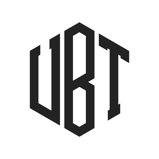 Diseño del logotipo de UBT Letra inicial Monograma de UBT Logotipo con forma de hexágono