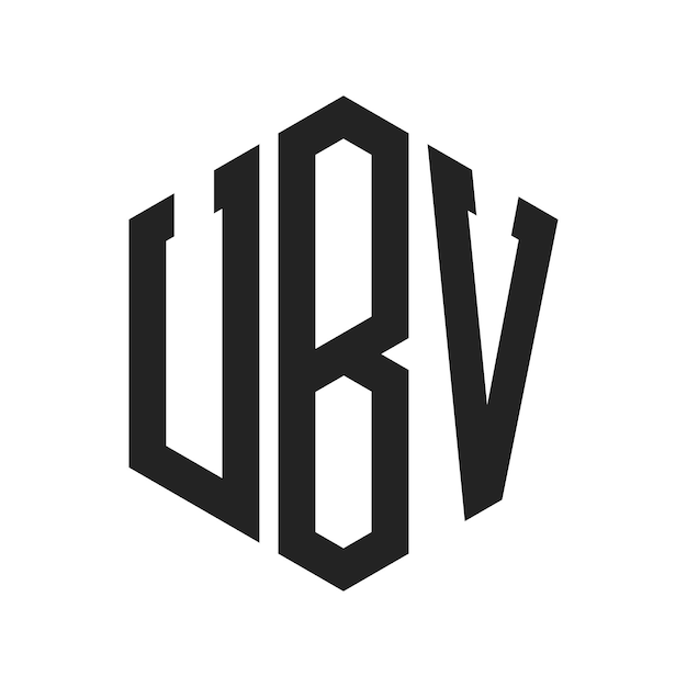 Diseño del logotipo de UBV Letra inicial Ubv Monograma Logotipo con forma de hexágono