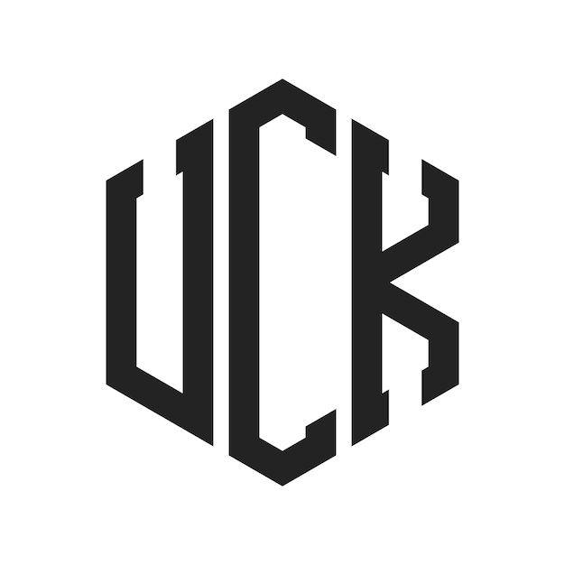 Diseño del logotipo de UCK Letra inicial Monograma de UCK Logotipo con forma de hexágono