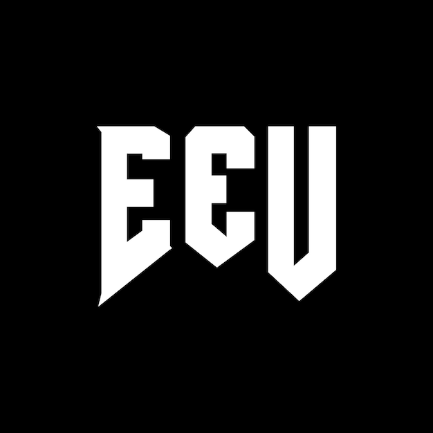 Diseño de logotipo de la UE para una empresa de tecnología Diseño del logotipo de EEU combinación de colores blanco y negro EEU logotipo EEU vector EEU diseño EEU icono EEU alfabeto EEU tipografía EEU diseño del logotipo