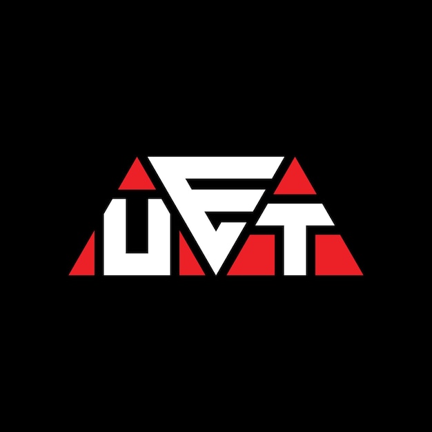 El diseño del logotipo de UET triángulo con forma de triángulo UET diseño de logotipo triángulo de UET monograma UET modelo de logotipo vectorial triangular con color rojo UET logotipo triangular Simple Elegante y lujoso Logotipo UET