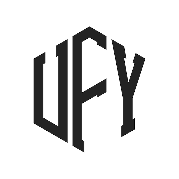 Diseño del logotipo UFY Letra inicial UFY Monograma Logotipo con forma de hexágono