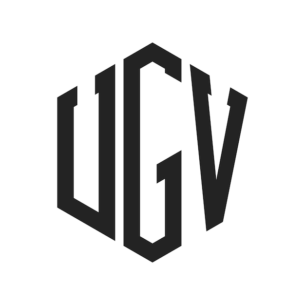 Diseño del logotipo UGV Letra inicial UGV Monograma Logotipo con forma de hexágono