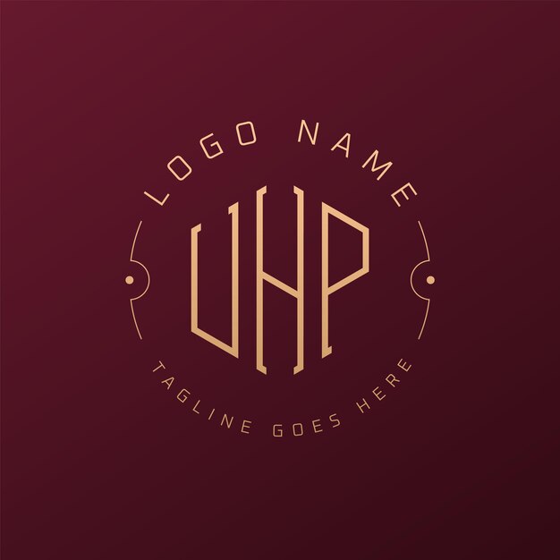 Diseño de logotipo UHP de lujo Letra elegante UHP Monograma Logotipo minimalista Poligono Estampa de diseño de logotipo de UHP
