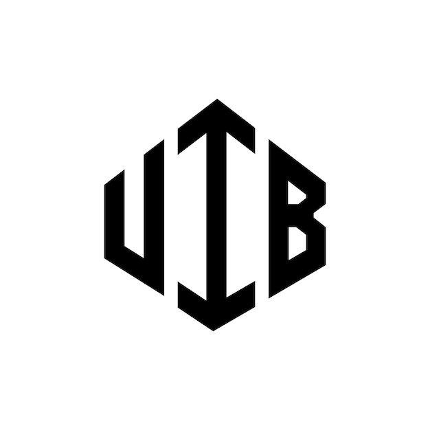 Diseño del logotipo de la UIB con letras en forma de polígono UIB diseño del logotipo en forma de póligono y cubo UIB hexágono modelo de logotipo vectorial colores blanco y negro UIB monograma logotipo de negocios e inmobiliario