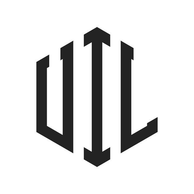 Diseño del logotipo UIL Letra inicial UIL Monograma Logotipo con forma de hexágono