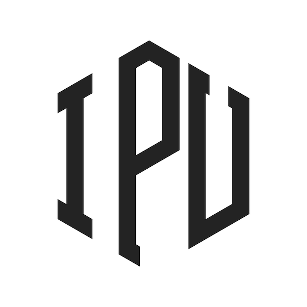 Diseño del logotipo de la UIP Letra inicial Monograma de la UPI Logotipo con forma de hexágono