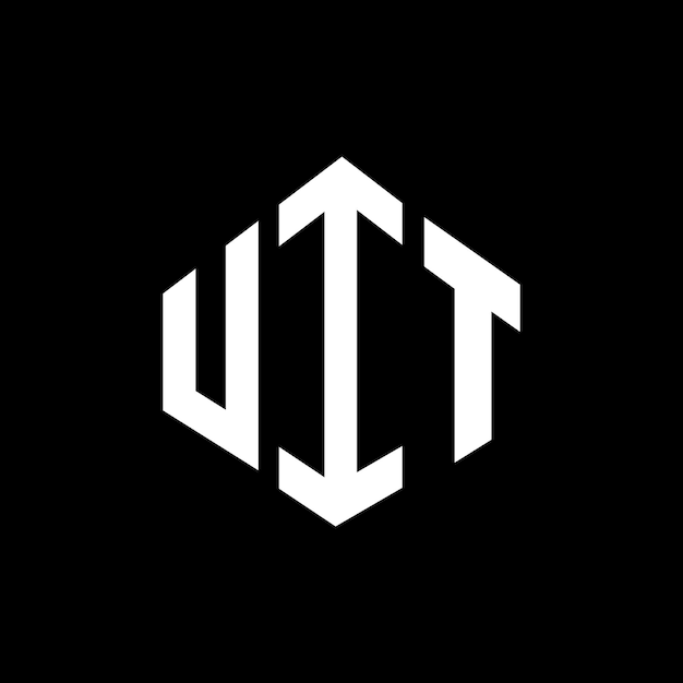 Diseño del logotipo de la UIT con letras en forma de polígono UIT diseño del logotipo en forma de póligono y cubo UIT hexágono modelo de logotipo vectorial colores blanco y negro UIT monograma logotipo de negocios y bienes raíces