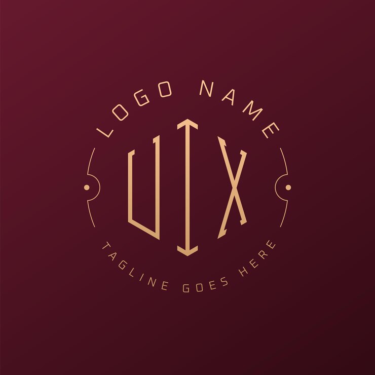 Vector diseño de logotipo uix de lujo letra elegante uix monograma logotipo minimalista poligono templata de diseño de logotipo de uix