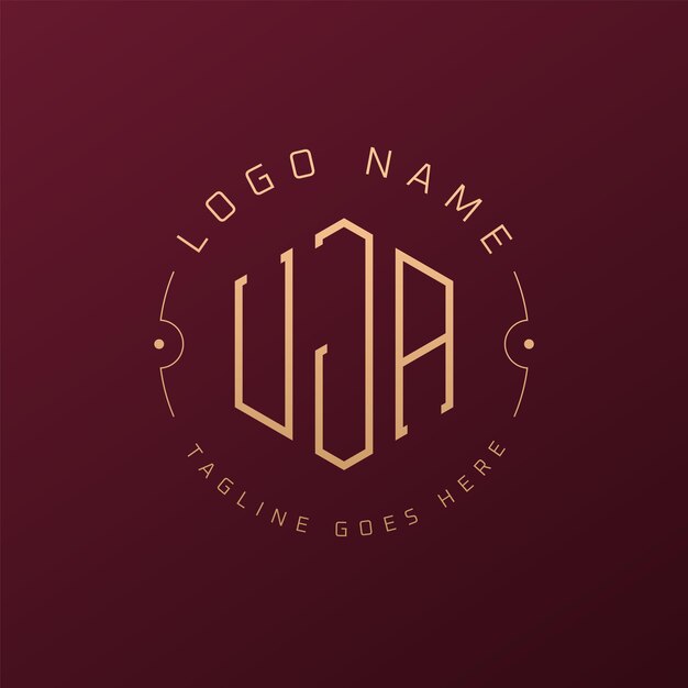 Diseño de logotipo de UJA de lujo Letra elegante UJA Monograma Logotipo minimalista Poligono Estampa de diseño de logotipo UJA