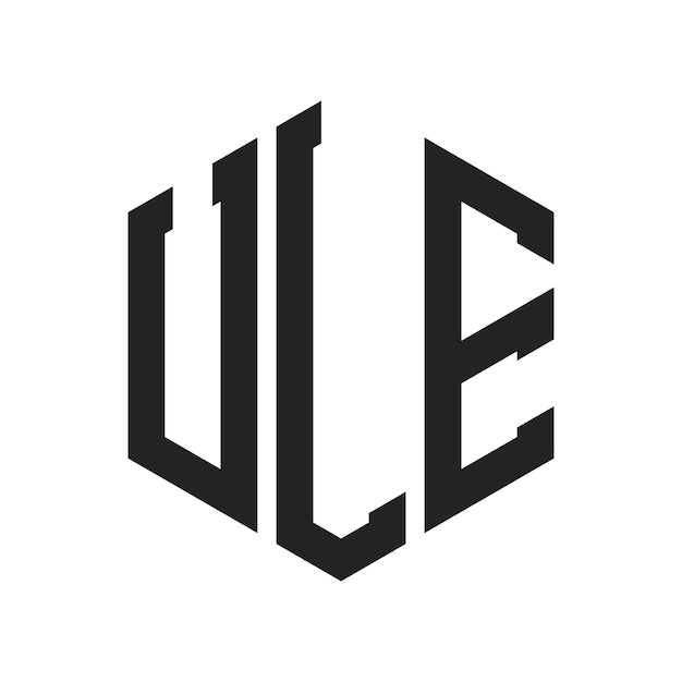 Diseño del logotipo ULE Letra inicial ULE Monograma Logotipo con forma de hexágono