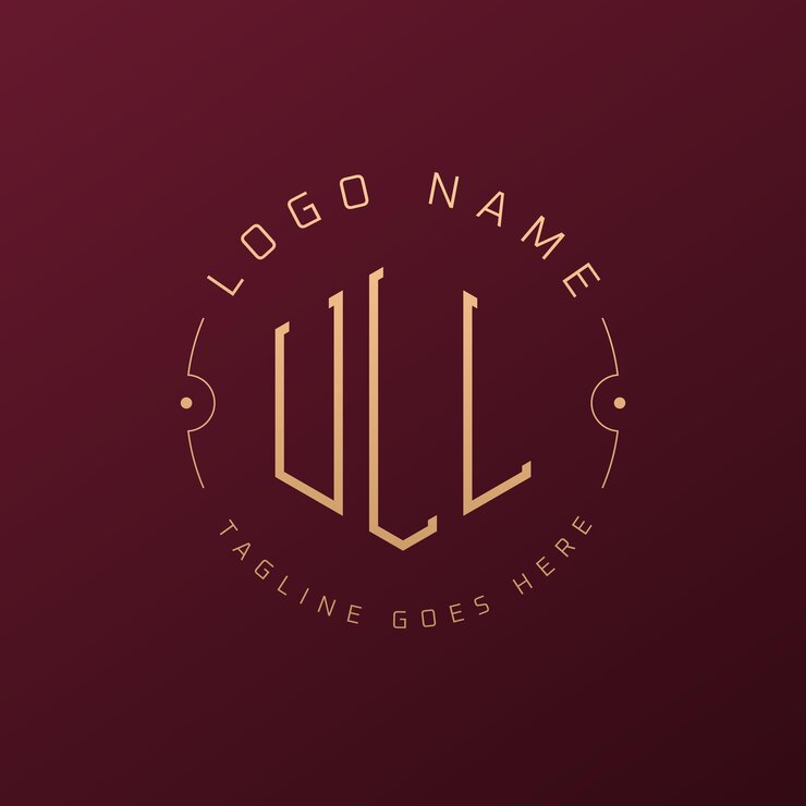 Vector diseño de logotipo de ull de lujo letra elegante ull monograma logotipo minimalista poligono estampa de diseño de logotipo ull