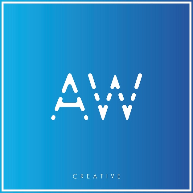 Diseño de logotipo de última generación de Vector Premium Ilustración de logotipo minimalista Diseño gráfico de monograma AW