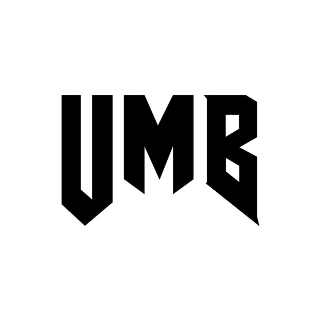 Diseño de logotipo de UMB para una empresa de tecnología: combinación de colores blanco y negro, diseño de logotipo UMB, diseño de icono UMB y diseño de tipografía UMB.