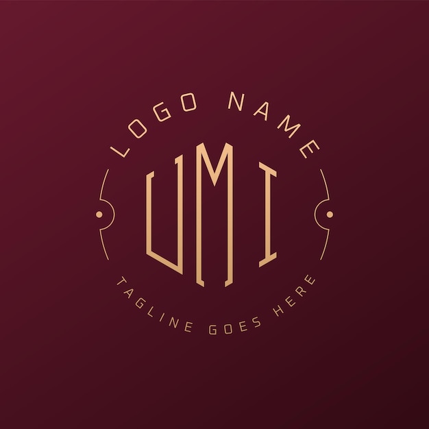 Diseño de logotipo UMI de lujo Letra elegante UMI Monograma Logotipo minimalista Poligono UMI Template de diseño de logotipo