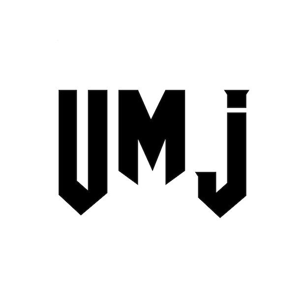 Diseño de logotipo de UMJ para una empresa de tecnología Diseño del logotipo UMJ combinación de colores blanco y negro Logotipo UMJ Vector UMJ Diseño del icono UMJ Alfabeto UMJ Tipografía
