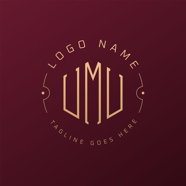 Diseño de logotipo de UMU de lujo Letra elegante UMU Monograma Logotipo minimalista Poligono plantilla de diseño de logotipo UMU