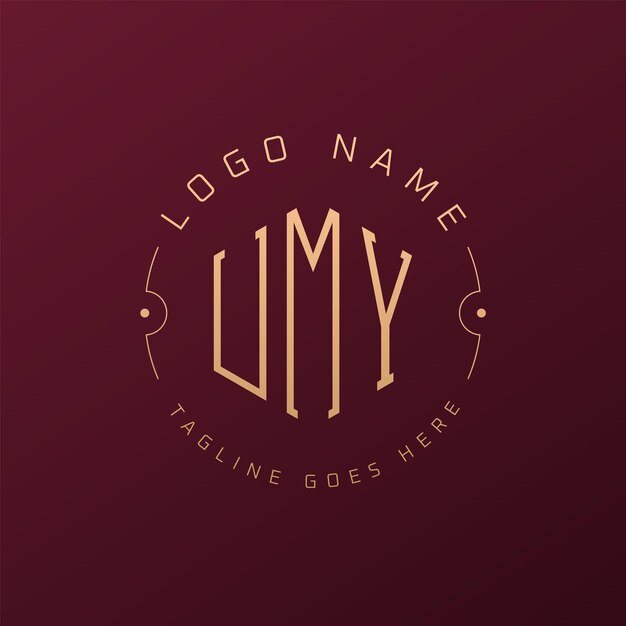 Diseño de logotipo de UMY de lujo Letra elegante UMY Monograma Logotipo minimalista Poligono plantilla de diseño de logotipo UMY