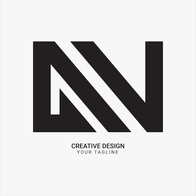 Diseño de logotipo único de marca moderna con monograma inicial creativo AV, VA, NA o NV