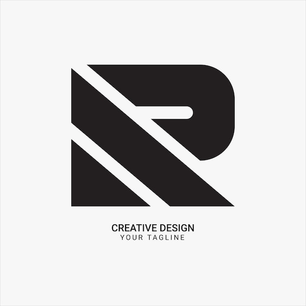 Diseño de logotipo único de marca moderna con monograma plano creativo R